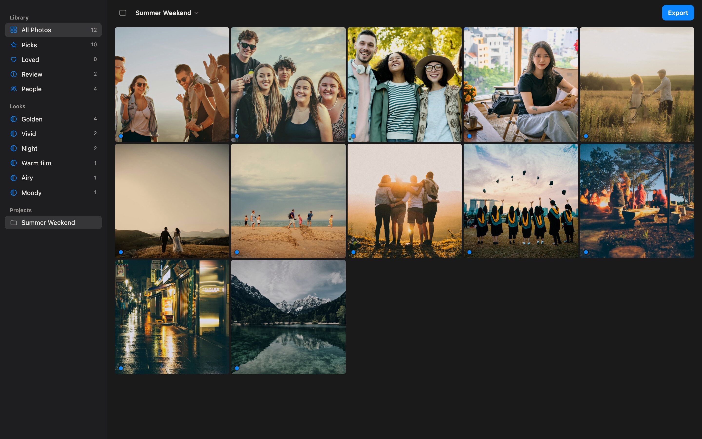 Library with Picks, Loved, Review and People in the sidebar